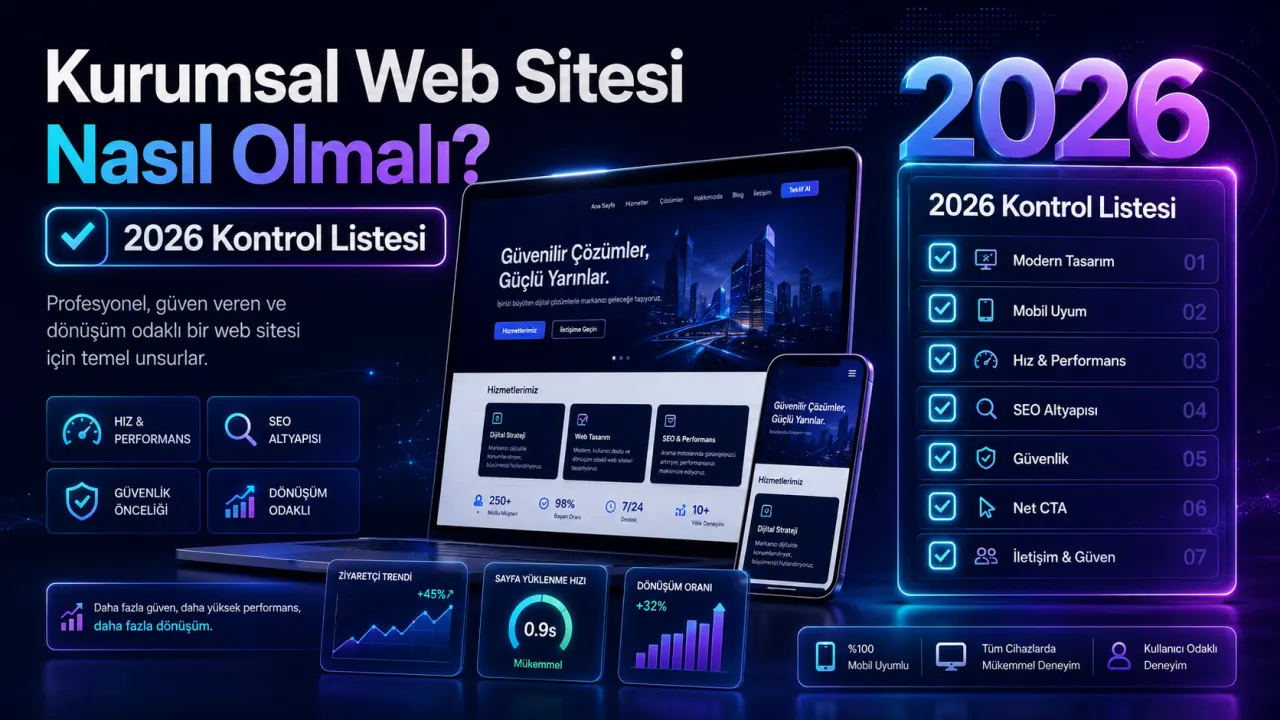 Web Geliştirme — Kurumsal Web Sitesi Nasıl Olmalı? 2026 Kontrol Listesi