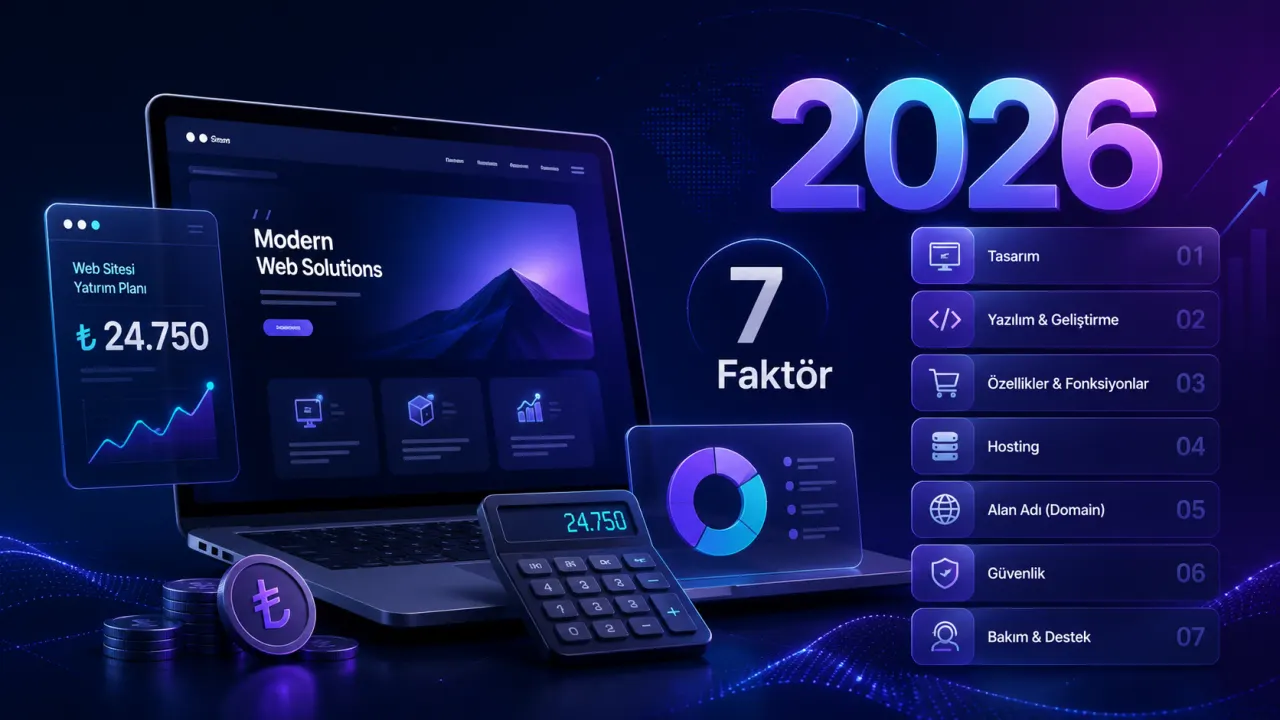 Web Geliştirme — Web Sitesi Fiyatları 2026: Maliyeti Belirleyen 7 Faktör