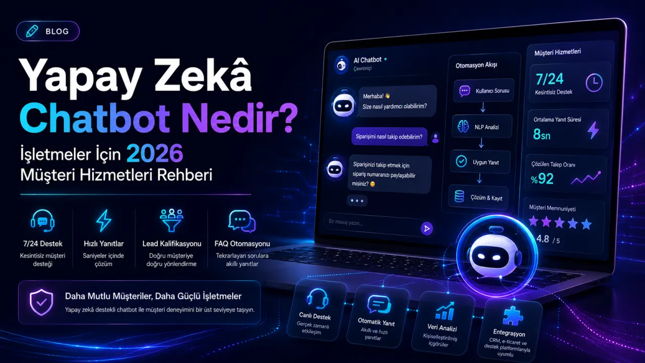 Web Geliştirme — Yapay Zekâ Chatbot Nedir? İşletmeler İçin 2026 Müşteri Hizmetleri Rehberi